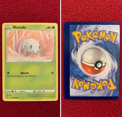 Pokemon MISCUT ERROR Inverted Back Nincada 013/185 Vivid Voltage Card NM/MT