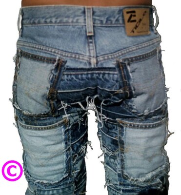 Pre-owned Ticila Seven Star Phat Beach Club Hip Rock Star Patchwork Jeans Seven Star Miss 29/32 D:38 In Blue