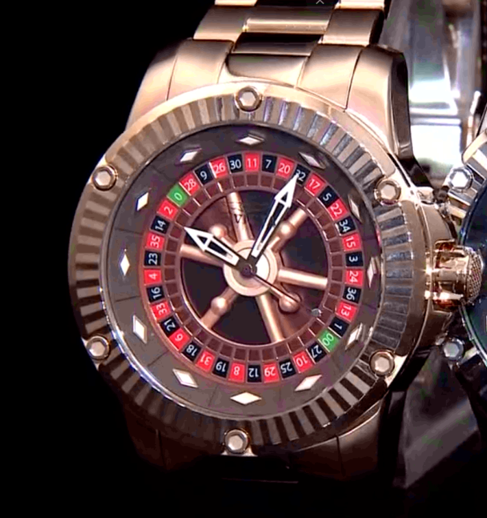 Pre-owned Invicta Specialty Casino Roulette Dial Auto Rose Gold Men Crsytal Watch 28714