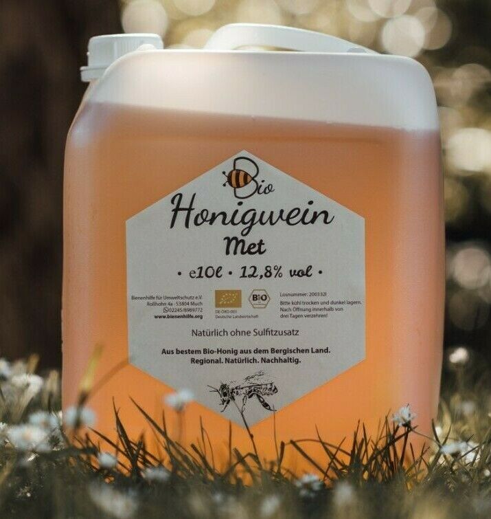 Imker MET, Bio Honigwein, köstlich, ohne Sulfitzusatz, 12,8% alc., 10L