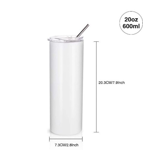 Sublimation Tumblers Bulk 20 oz Stainless Steel Tumblers Blanks Kit with Lid and