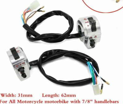 7/8'' Motorcycle Switch Horn+High/Low+Start+Turn Signal Left+Right Side--Chrome