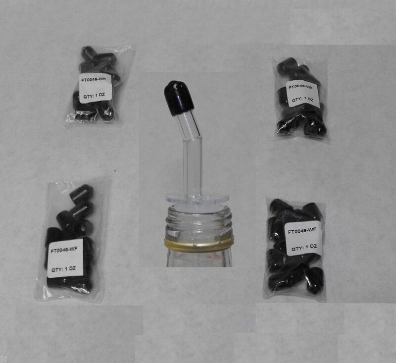 4 Dozen MEDUIM Black Dust Caps Bar Supplies Bottle Pour Spout Pourer Cover