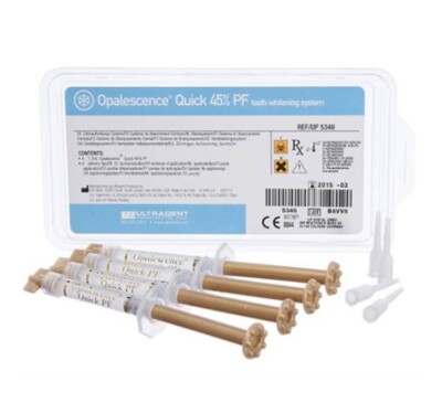 OPALESCENCE PF Quick 45% Tooth Whitening Gel- 4X 1.2ml syringes  4 Pcs AUTHENTIC