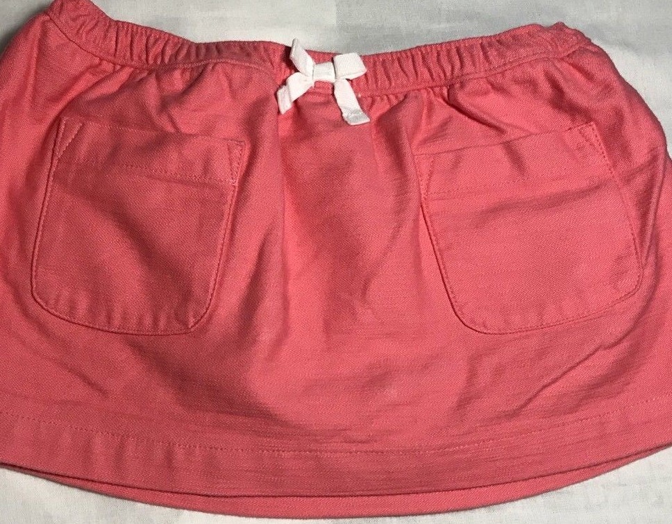 Carter’s Baby Girl’s Sz 18M Pink Elastic Waist Skirt Front Pockets 100% Cotton