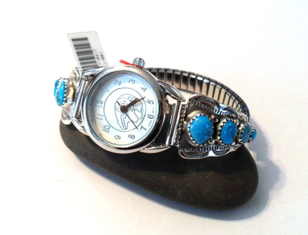 Sterling Silver Sleeping Beauty Turquoise Watch Tips & Watch