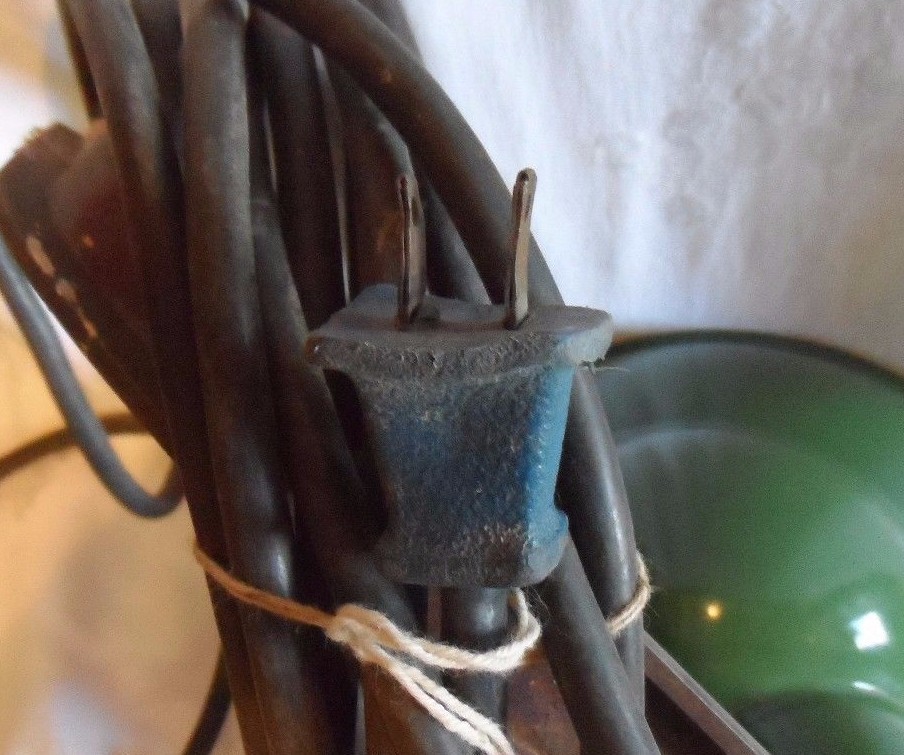 Vintage Green Metal Garage Barn Shop Outdoor House Light Fixture Patina retro