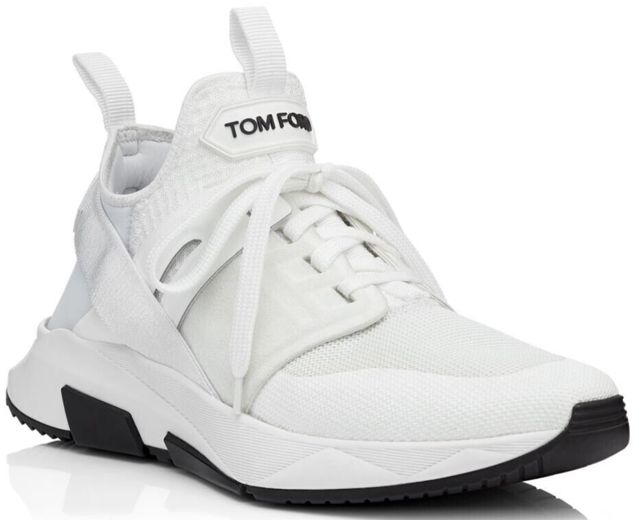 Pre-owned Tom Ford Men's Jago Designer Trainer Sneakers Mesh Shoe White J1100t Us 7 Nwb