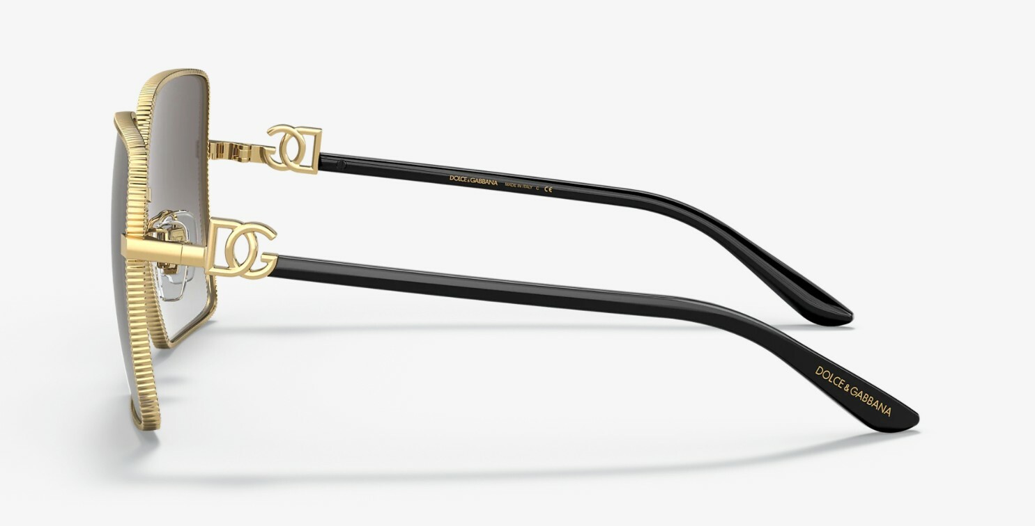 Pre-owned Dolce & Gabbana Dg 2279 Gold/grey Black Shaded (02/8g) Sunglasses