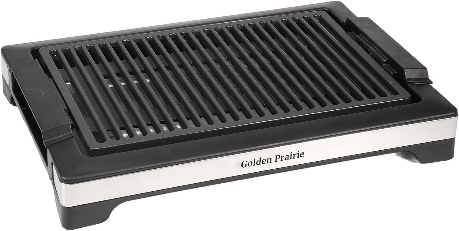 Electric BBQ Grill 1600W Compact Design Quick Heating Even Cooking for Indoor