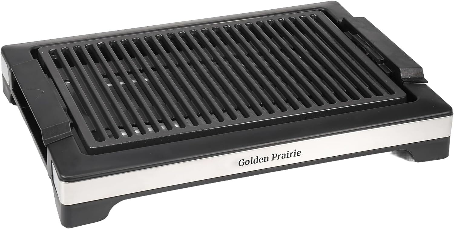 Electric BBQ Grill 1600W Compact Design Quick Heating Even Cooking for Indoor