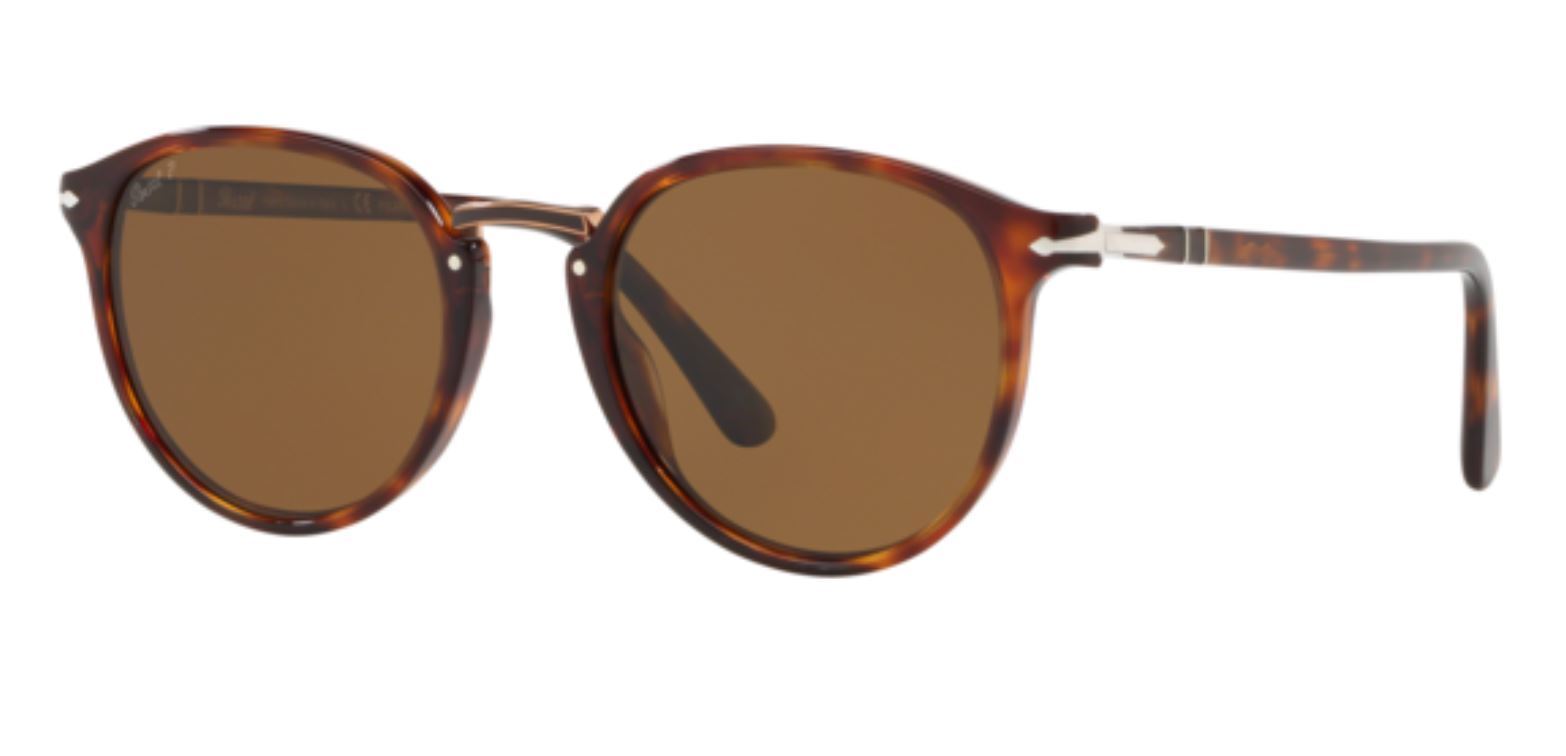 Pre-owned Persol 0po 3210 S 24/57 Havana Polarized Sunglasses In Brown