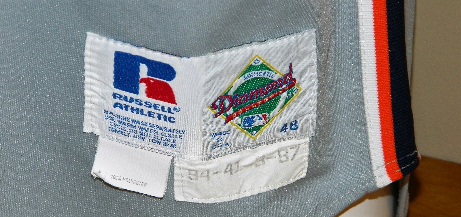 1994 Tim Belcher Game Worn Detroit Tigers Road Jersey #41 - Russell Size 48