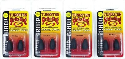 (4) Packs Strike King Tungsten Bullet Weights Tour Grade Insert Free 1/2 Oz MB