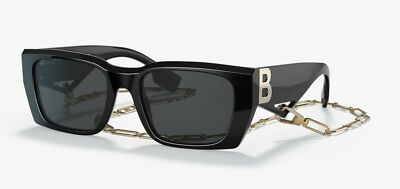 Pre-owned Burberry Sunglasses Be4336 392887 53mm Black / Dark Grigio Lens In Gray