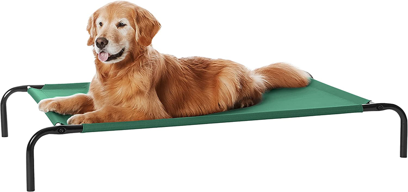 Cooling Elevated Dog Bed with Metal Frame, Large, 51 X 31 X 8 Inch, Green