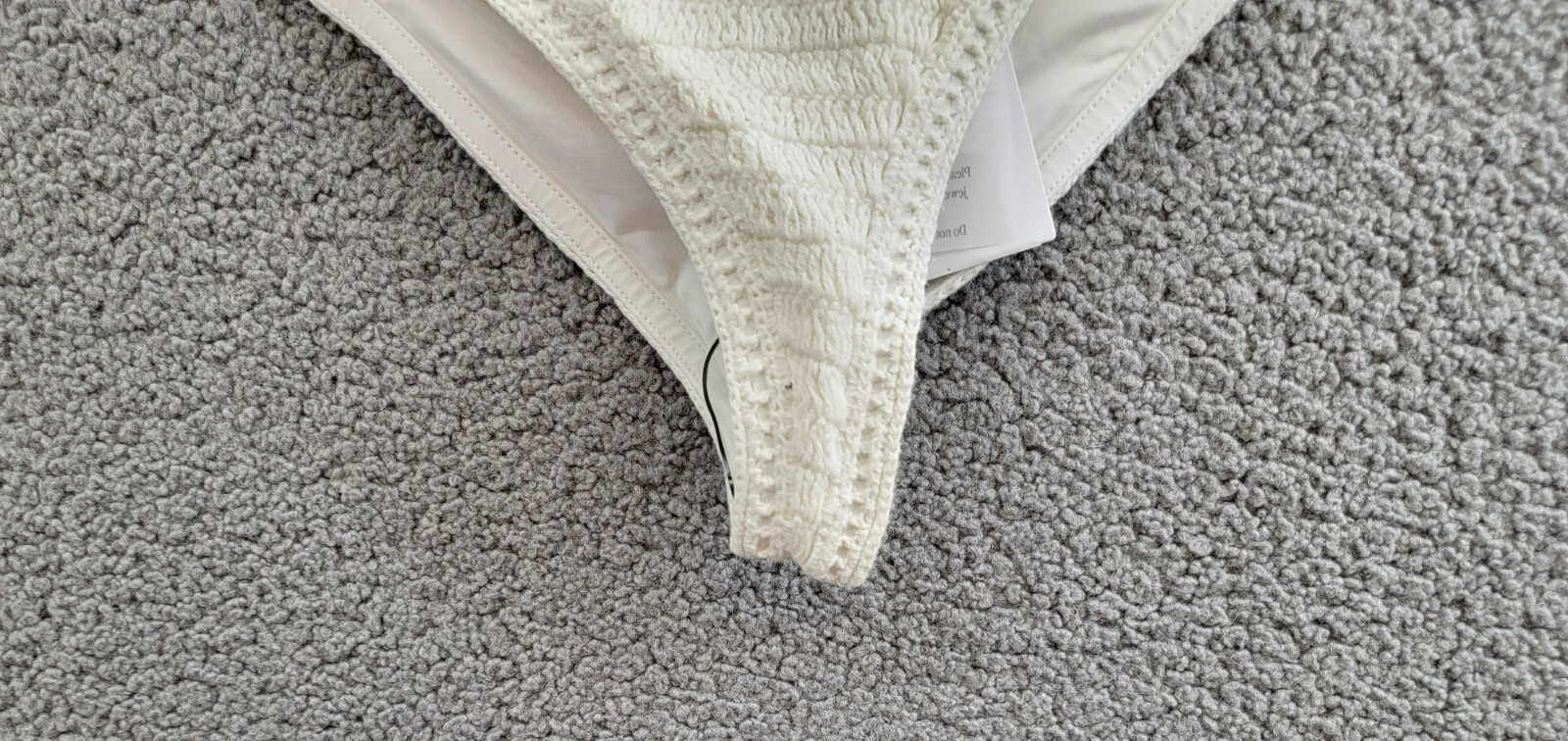 Beach Riot Kaylin Crocheted Bikini Bottoms Women's M White Elastic Waist Pull On - Picture 4 of 17