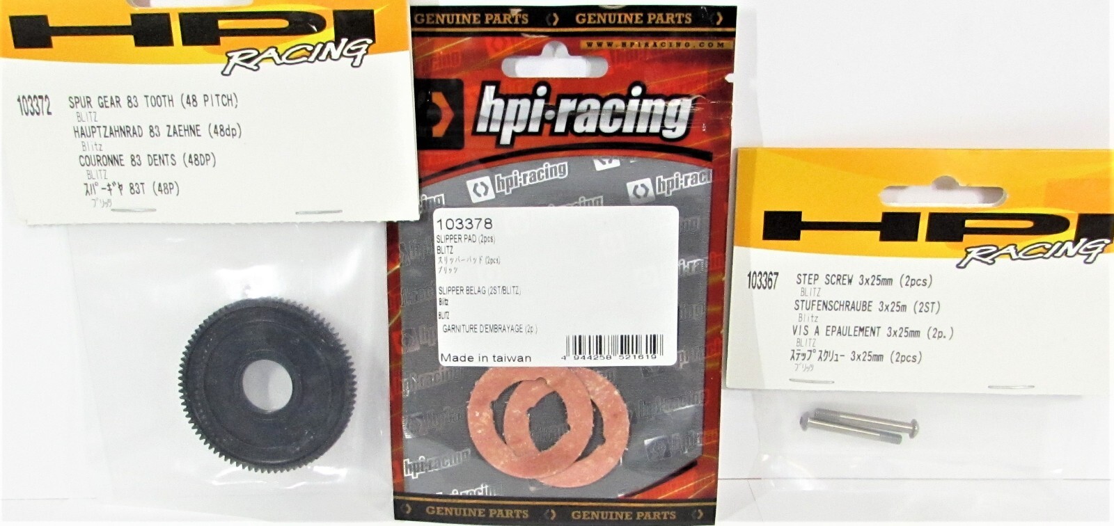 HPI Blitz LOT Spur Gear , Slipper Pad Set , Step Screw 3x25