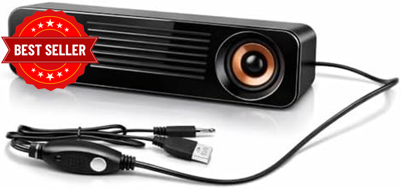 Portable Wired Stereo Subwoofer Desktop Speaker Hifi Sound Quality for Computer,