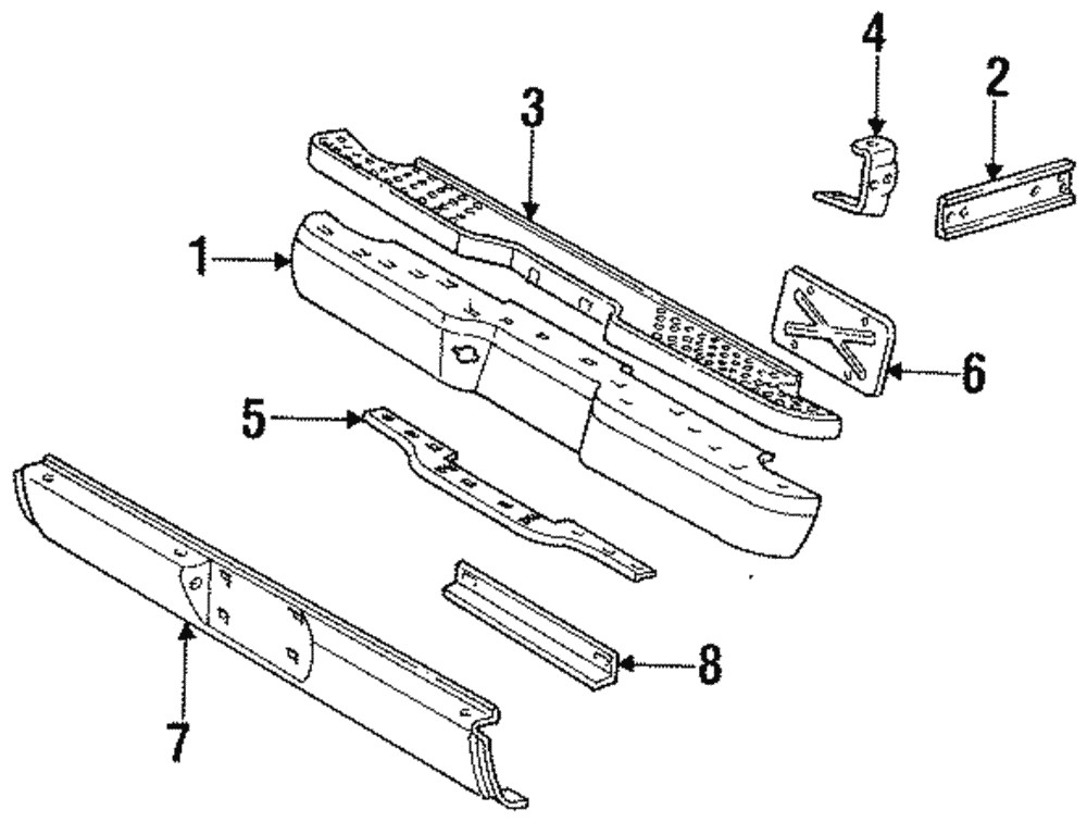 Genuine 1992-1996 Ford Truck Rear Tow Hitch Plate F2TZ-17D826-A