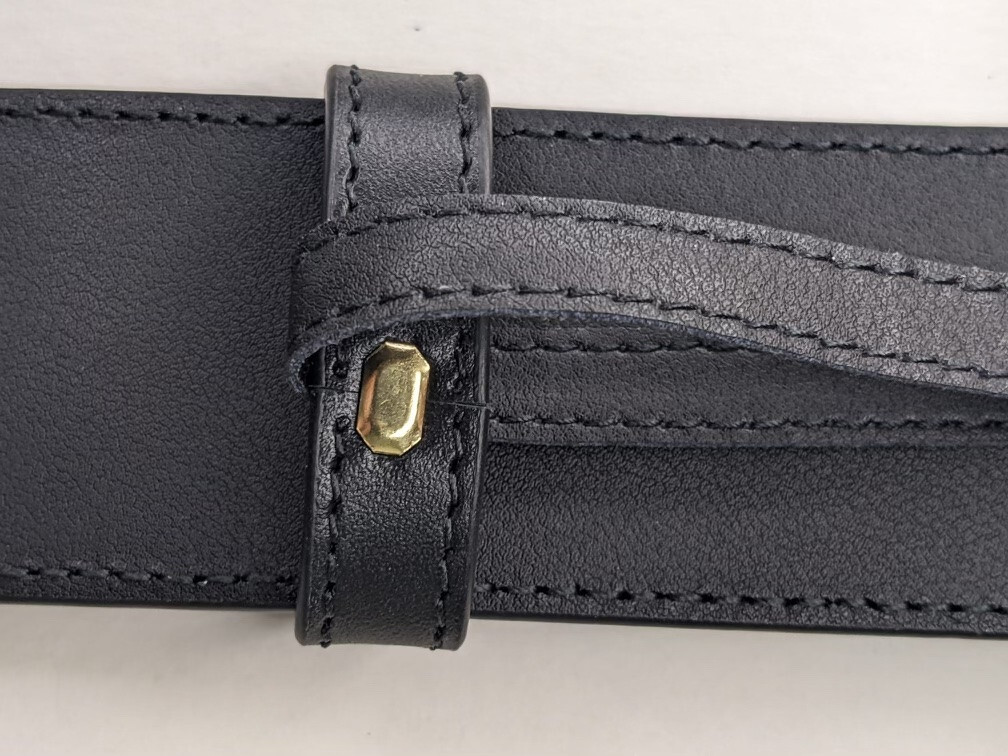 Pre-owned Gucci Authentic  Women's Slim Smooth Leather Belt With Gg Buckle 409417 In Black