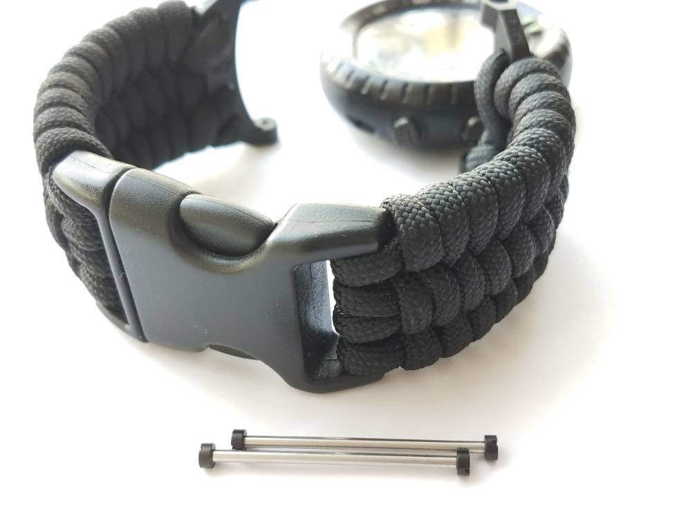 JaysAndKays Paracord Watch Strap Adapters Kit for Suunto Core Military All Black
