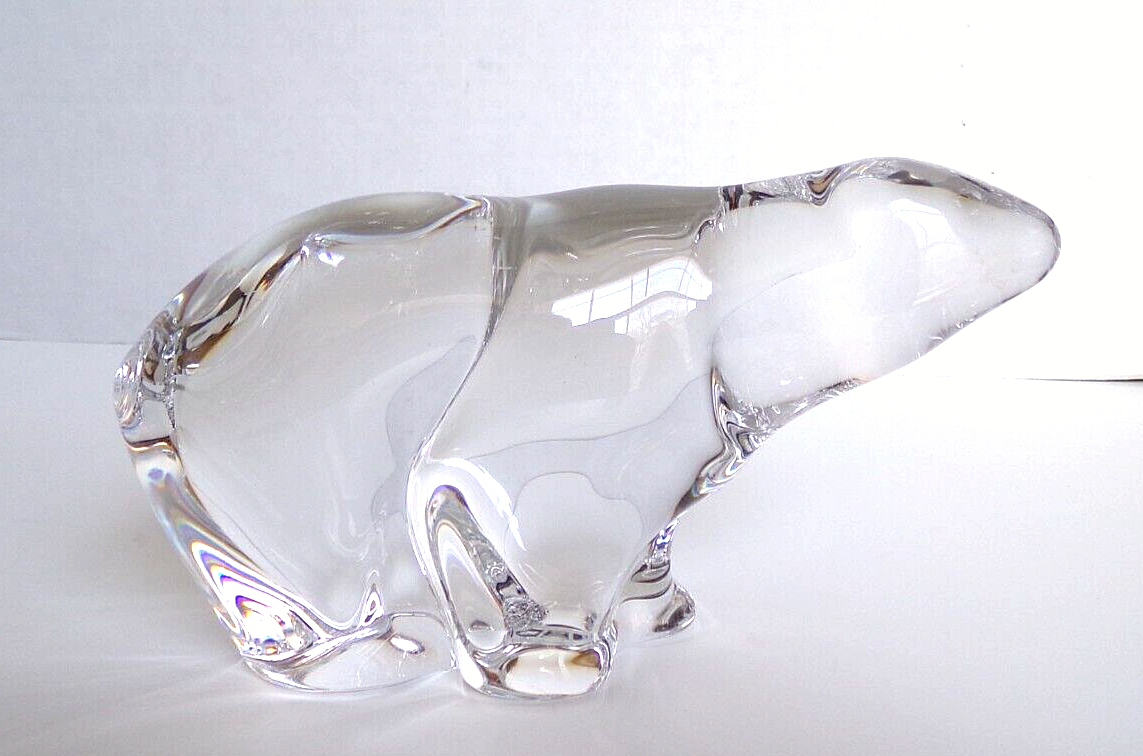 Vintage 1970's Hadeland Crystal Glass Polar Bear Norway Vintage 1970's Hadeland Crystal Glass Polar Bear Norway
