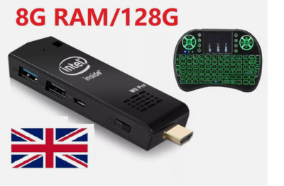 Windows10 Mini PC stick 8GB RAM +128GB ROM Intel Quad Core HDMI 4K, UK