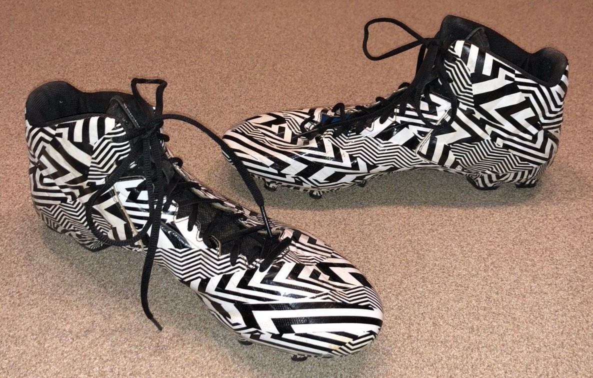 Men's Adidas QuickFrame Football Cleats, Black/White, Men's Size 13(US)