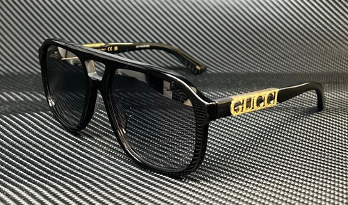 Pre-owned Gucci Gg1188s 002 Black Grey Gradient Men's 58 Mm M Size Sunglasses In Gray