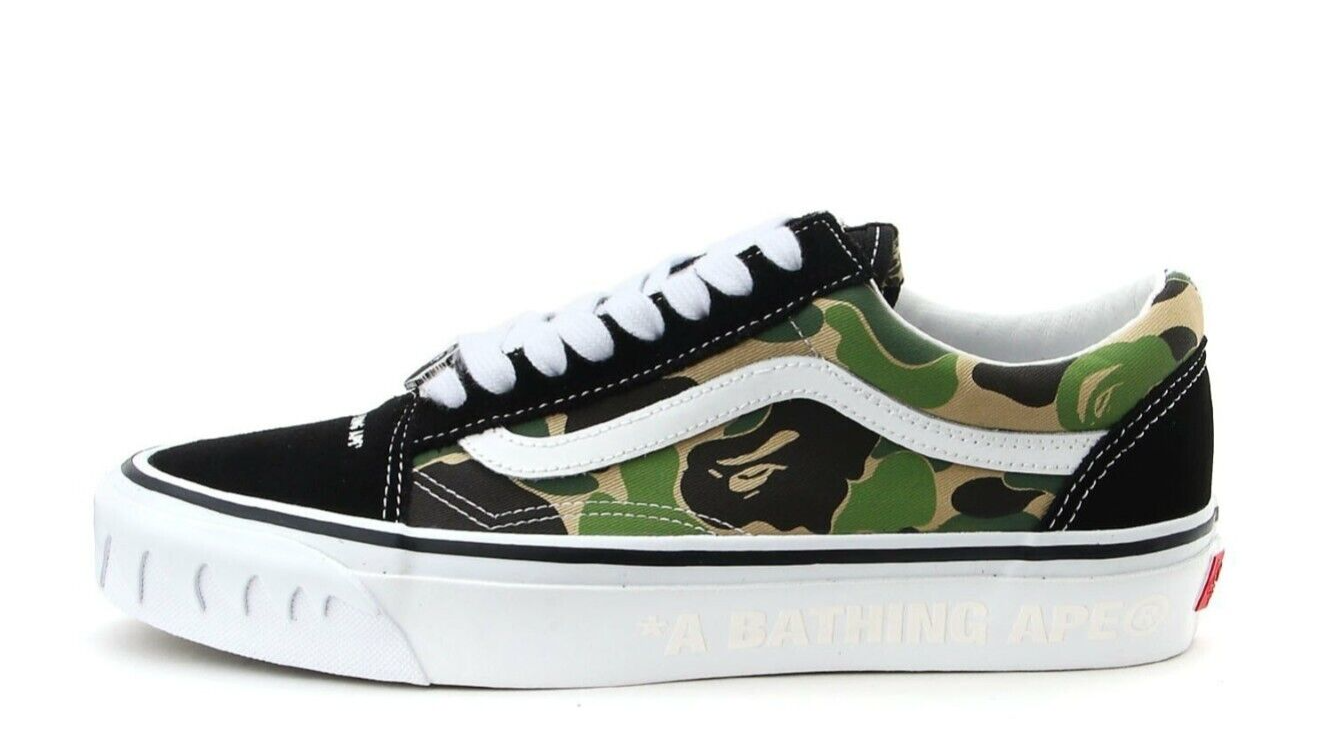 Pre-owned Vans A Bathing Ape Bape X  Lx Old Skool Tb Multi-color 1k73-191-920 Size 8.5 In Multicolor