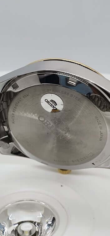 Pre-owned Orient Tristar Automatic Sab0c008k Grey Dial Luminous Tow Tone Made In Japan