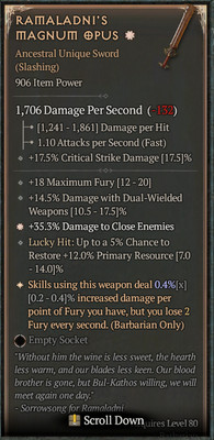 DIABLO 4 Season 4 Max Roll Greater Affix Ramaladni's Magnum Opus Unique