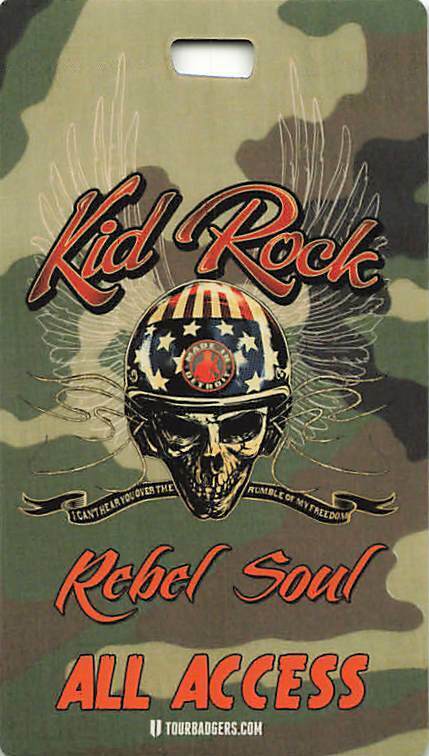 Kid Rock Backstage Pass 2013 All Access Laminate Variant