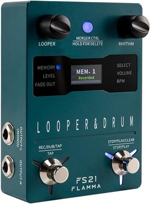 Flamma Fs21 Drum Machine Looper Pedal 160 Minutes Recording Capacity FS21