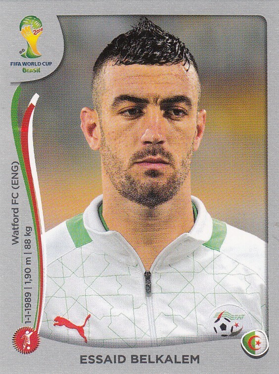 Stickers Panini - Coupe Du Monde Bresil 2014 - N° 592 - Algerie Essaid Belkalem