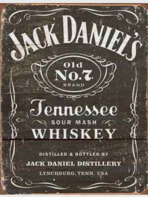 Jack Daniel's Old No7 Whiskey Metal Tin Sign 12-1/2'' X 16'' #1916