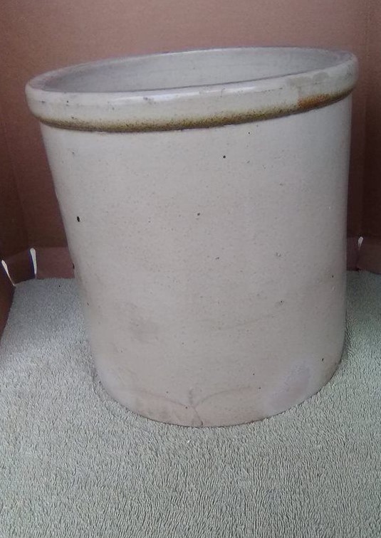 3 Gal. Elephant Ear Crock Without Oval. Made of Stoneware in Red Wing, Minnesota