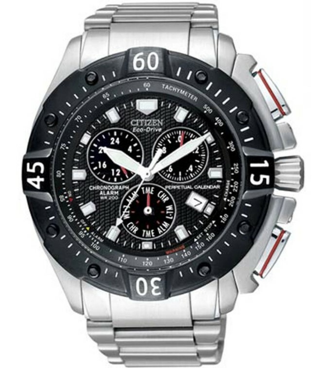 Pre-owned Citizen Eco-drive Perpetual Calendar Multi-function Men's Watch Bl5314-52e