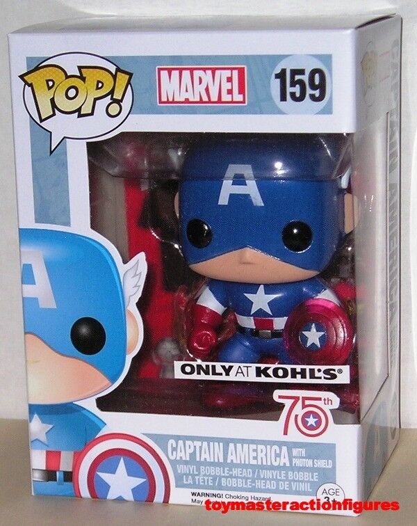 FUNKO POP 2016 KOHLS EXC CAPTAIN AMERICA #159 w/ PHOTON SHIELD 75th IN STOCK | eBay