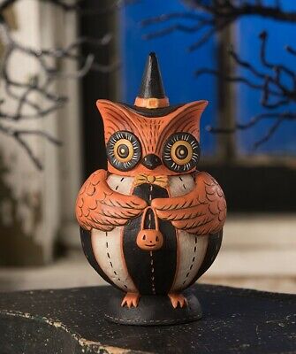 Bethany Lowe Owlster Hoots Spooks Jar Owl Halloween Figure Johanna Parker