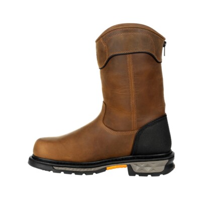 Pre-owned Georgia Boot Mens Carbo-tec Ltx Waterproof Composite Toe Pull On Boot Gb00394 In Brown And Black