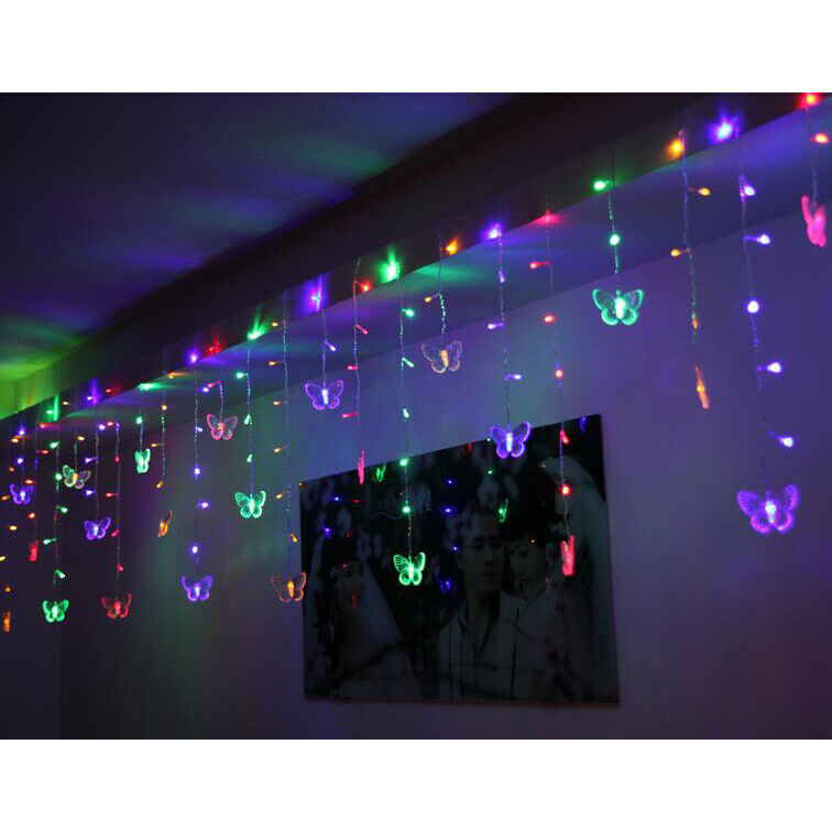 Butterfly 96 LED Fairy String Curtain Lights Lamp Christmas Party Wedding Decor