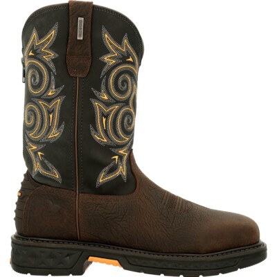 Pre-owned Georgia Boot Mens Carbo-tec Lt Steel Toe Waterproof Pull-on Work Boot Gb00437 In Brown/navy