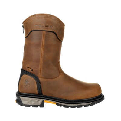 Pre-owned Georgia Boot Mens Carbo-tec Ltx Waterproof Composite Toe Pull On Boot Gb00394 In Brown And Black