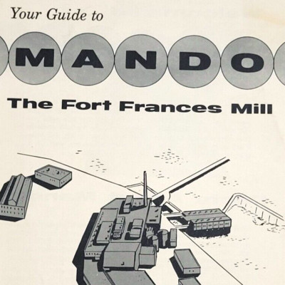 c.1950 Mando Minnesota Ontario Paper Fort Frances Mill Tour Brochure Map Kenora