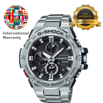 Pre-owned Casio International Warranty Gst-b100d-1ajf G-steel Bluetooth Chronograph Men's Watch