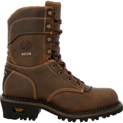 Pre-owned Georgia Boot Logger Insulated Waterproof Composite Toe Work Boot Gb00491 In Brown