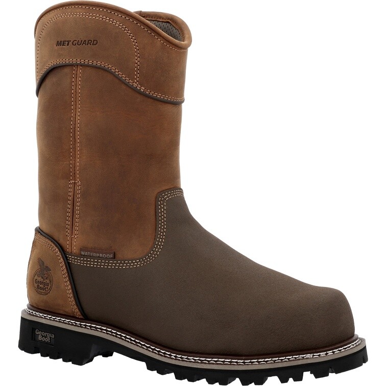 Pre-owned Georgia Boot Brute Met Guard Composite Toe Waterproof Work Boot Gb00644 In Brown