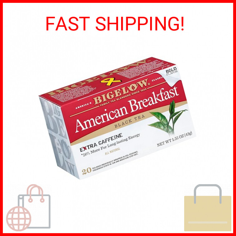 American Breakfast Black Tea Bags, Caffeinated Tea, 20 Count